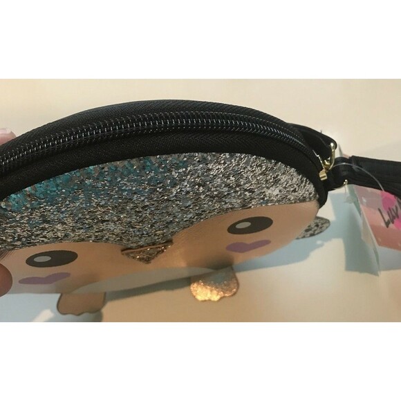 Betsey Johnson Rose Gold Penguin Sparkling Bird Round Wristlet Purse - Picture 3 of 4